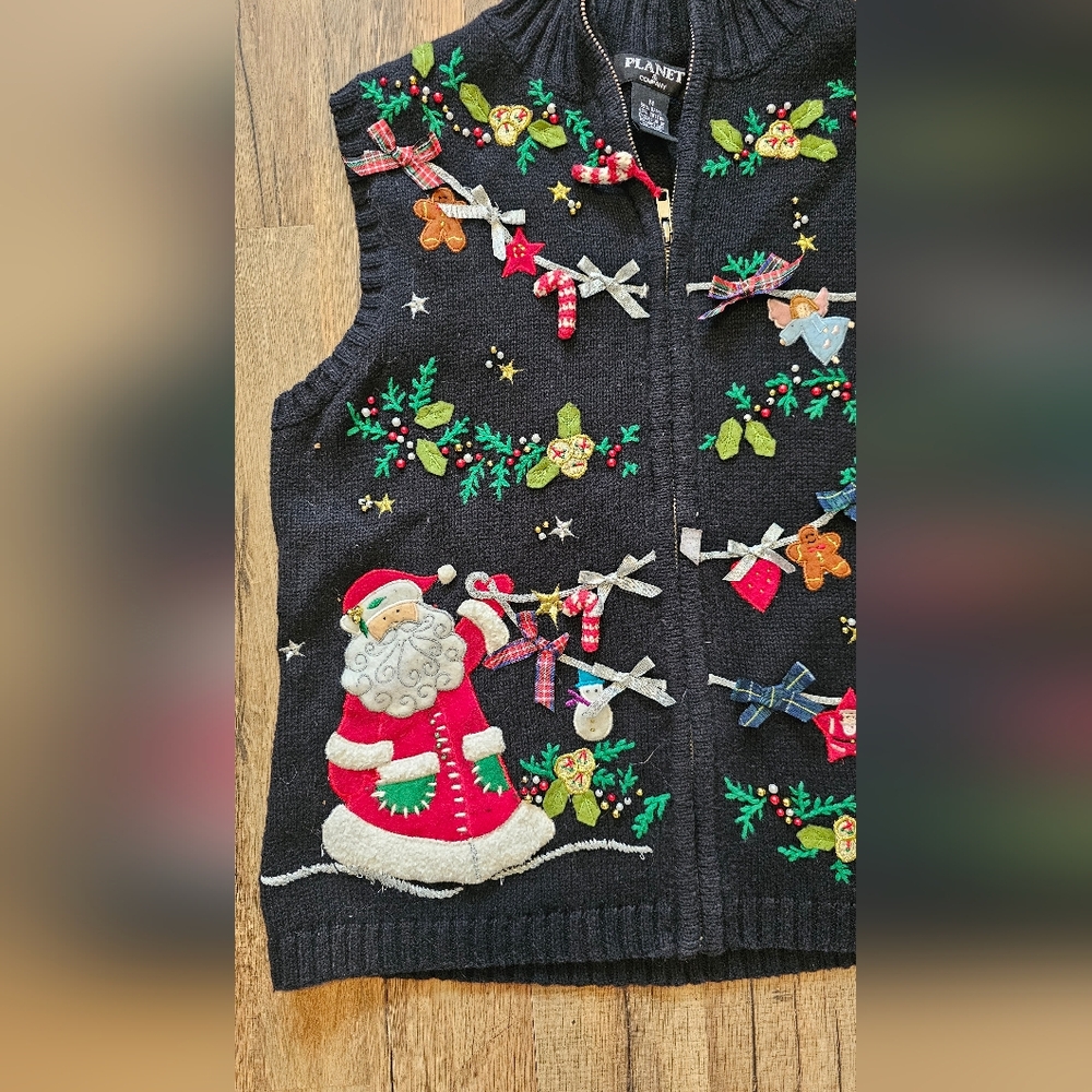 Planet & Company Cute Ugly Christmas Sweater Size Medium - Picture 2 of 5